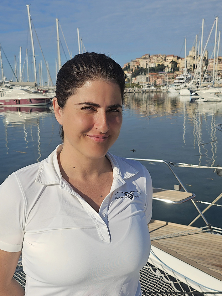 Hostess Michal on board Curanta Cridhe